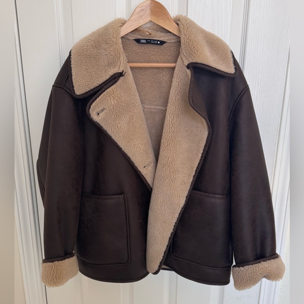 Zara Brown Shearling Jacket